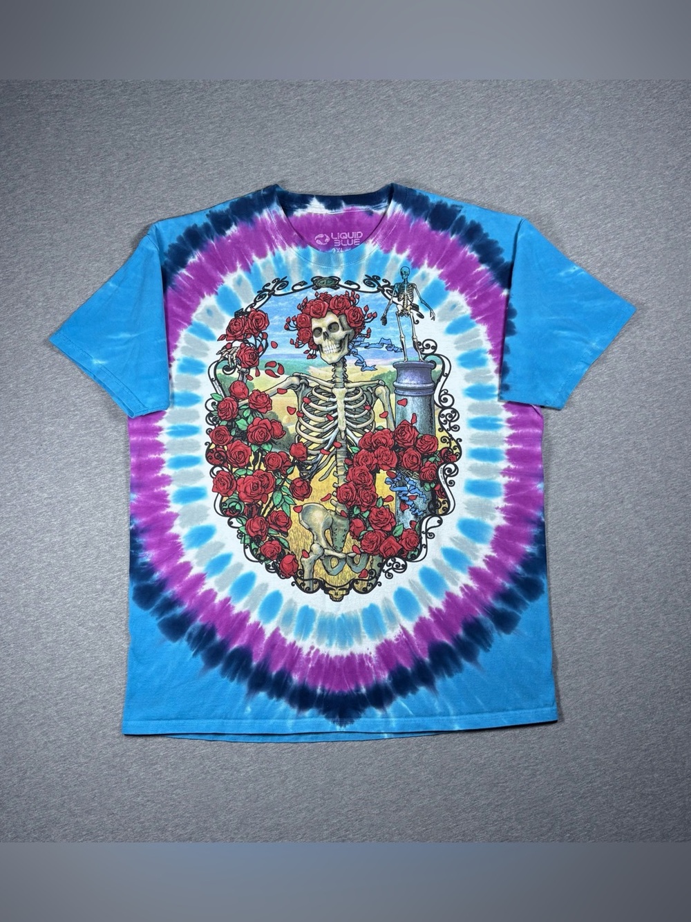 Vintage Grateful Dead T-Shirt Mens 2XL Tie Dye Skeleton Roses 30 Years 90s
